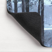 青い光の白い松 – マウスパッド (コーナー)