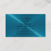 青い光沢があるステンレス鋼の金属4 名刺 (裏面)