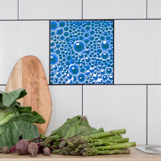 青い光沢で泡を付けた装飾4"タイル タイル