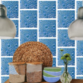 青い光沢で泡を付けた装飾4"タイル タイル