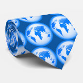 青い光沢のある地球、青い光沢のある地球、青いGlos… ネクタイ (ロール)