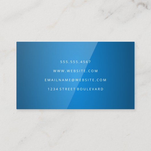 青い光沢の背景 名刺 (裏面)