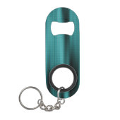 青い光沢テクスチャのパーソナライズされたモノグラム キーホルダー栓抜き (正面)