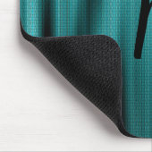 青い光沢テクスチャのパーソナライズされたモノグラム マウスパッド (コーナー)