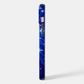 青い光線と輝くマルチスター モバイル iPhoneケース (左側面)