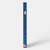 青い光線の赤と白の道 モバイル iPhoneケース (左側面)