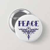 青い入れ墨の平和芸術 缶バッジ (正面&裏面)