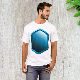 青い六角メンズTシャツ Tシャツ