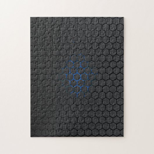 青い六角形のジグソーパズル ジグソーパズル (縦)