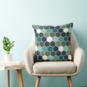 青い六角形のモザイクトレンディー クッション (椅子)