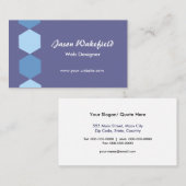 青い六角形 名刺 (正面/裏面)