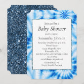 青い円のタイダイ 招待状 (正面/裏面)