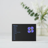 青い円のプロファイルカード 名刺 (スタンド正面)