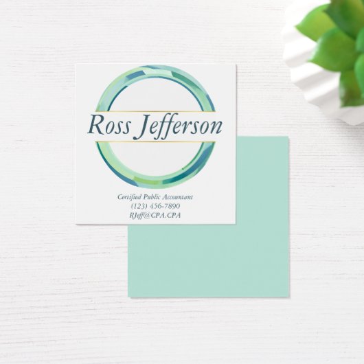 青い円のロゴ (デスク)