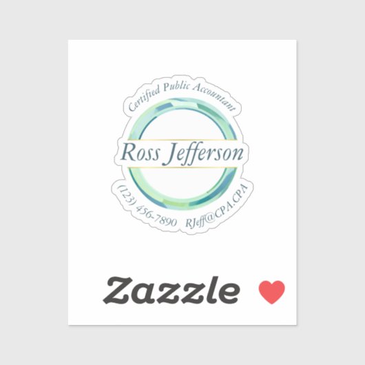 青い円のロゴ シール (シート)