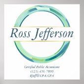 青い円のロゴ ポスター (正面)