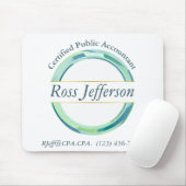 青い円のロゴ マウスパッド (マウス)