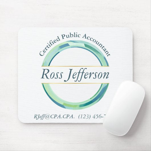 青い円のロゴ マウスパッド (マウス)