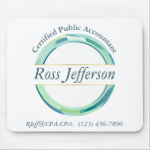 青い円のロゴ マウスパッド (正面)