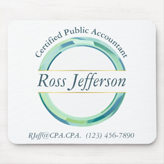 青い円のロゴ マウスパッド (正面)