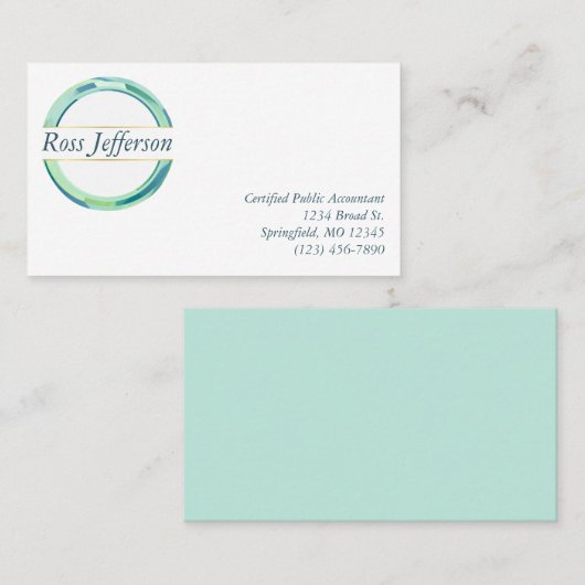 青い円のロゴ 名刺 (正面/裏面)