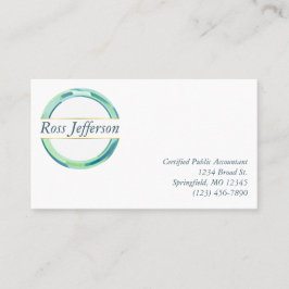 青い円のロゴ 名刺