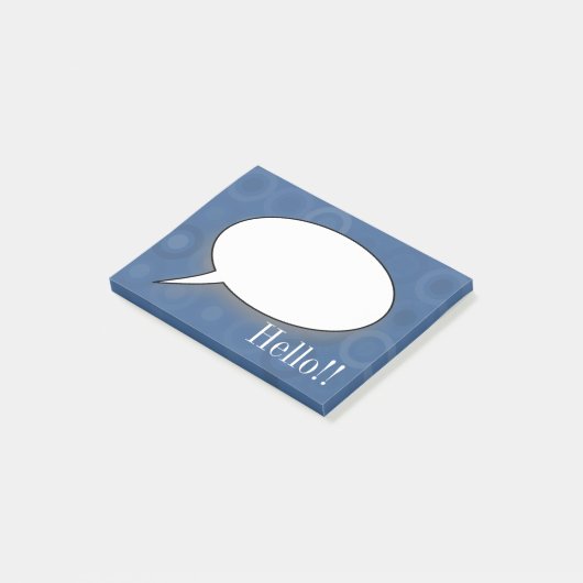 青い円の中間の色合い ポストイット (アングル)