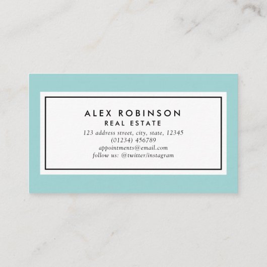 青い円の家のロゴの不動産の名刺 名刺 (裏面)