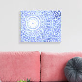 青い円の旋回パターン キャンバスプリント (インサイチュ (リビング))