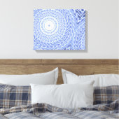 青い円の旋回パターン キャンバスプリント (インサイチュ (寝室))