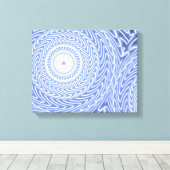 青い円の旋回パターン キャンバスプリント (インサイチュ (ウッドフロア))