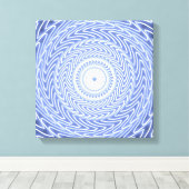 青い円の旋回パターン キャンバスプリント (インサイチュ (ウッドフロア))