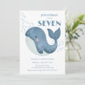 青い円の泡 クジラの子供の誕生日 招待状 (スタンド正面)