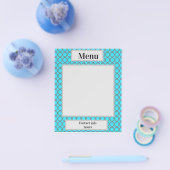 青い円の背景メニューアート紙 チラシ (シングル)