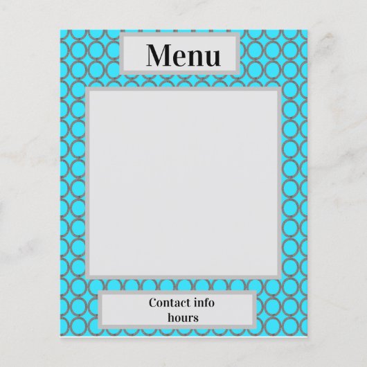 青い円の背景メニューアート紙 チラシ (正面)