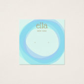 青い円スタッドイヤリングディスプレイカードスクエア (正面)