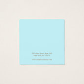 青い円スタッドイヤリングディスプレイカードスクエア (裏面)