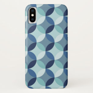 青い円パターン iPhone X ケース