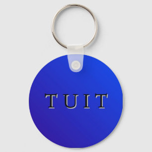 青い円形のTuit Keychain キーホルダー