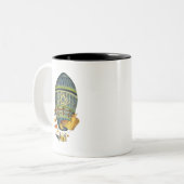 青い円筒形ホットエアバルーン ツートーンマグカップ (正面左)