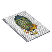 青い円筒形ホットエアバルーン ノートブック (右側)