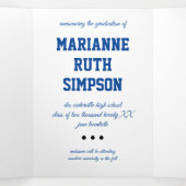 青い円5 – 写真の卒業 三つ折り招待状 (内部中)