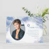 青い写コンテンポラリー真サンキューカード サンキューカード (スタンド正面)