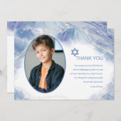 青い写コンテンポラリー真サンキューカード サンキューカード (正面/裏面)