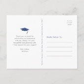 青い写真のはっきりしたタイポグラフィ感謝していユー ポストカード (裏面)