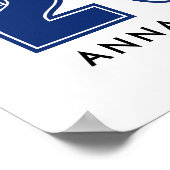 青い写真の卒業パーティー看板 ポスター (角)