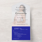 青い写真の背景 RSVP イベント招待状 オールインワン招待状 (内側)