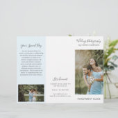 青い写真エレガントビジネス三折パンフレット (スタンド正面)