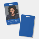 青い写真カスタマイズ可能なバッジ バッジ (正面＆裏面)