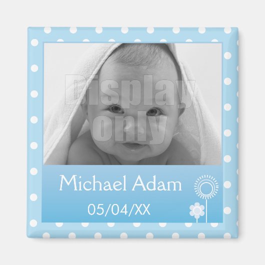 青い写真マグネット マグネット (正面)